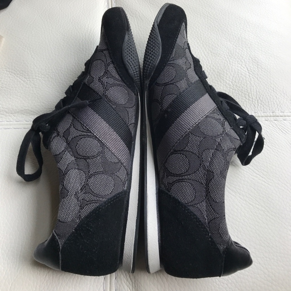COACH Women's Black Signature Mesh Lace-Up Sneakers - Picture 2 of 5